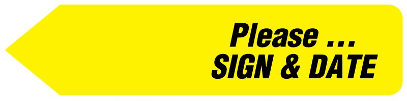 Medical Labels - Uniarrow Plus Flag with Message, 1-3/4" x 13/32"