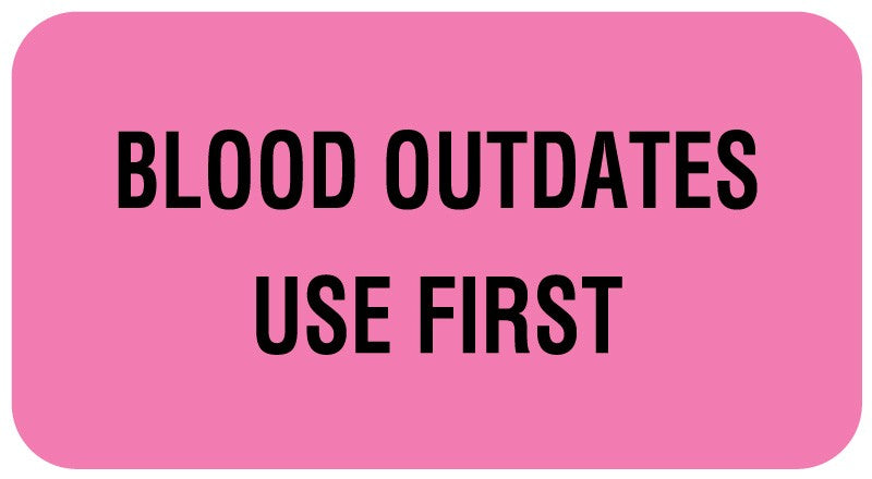 Medical Labels - Blood Bank Communication Label, 1-5/8" x 7/8"