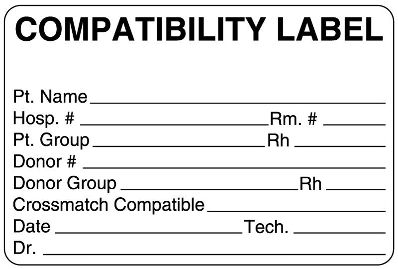 Medical Labels - Compatibility Label, 3" x 2"
