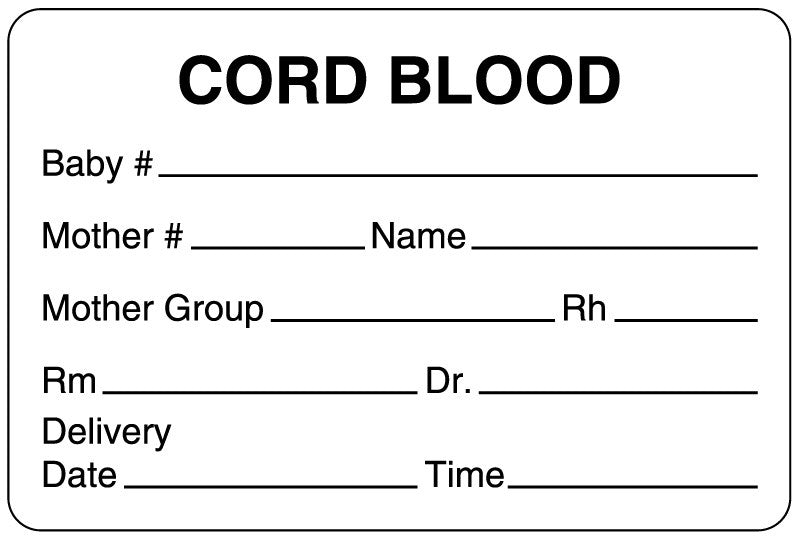 Medical Labels - Cord Blood Label, 3" x 2"
