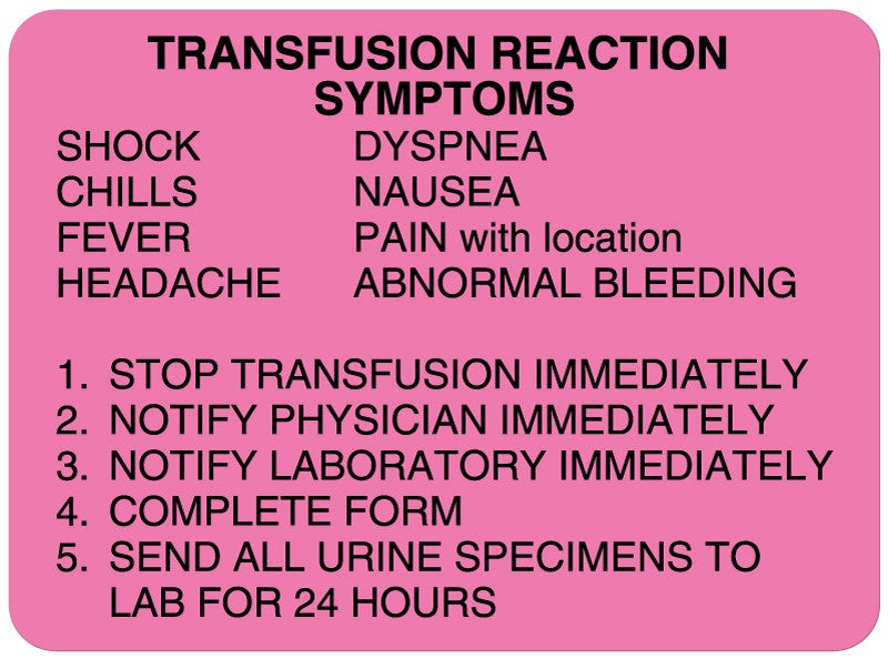 Medical Labels - Blood Bank Communication Label, 2-3/8" x 1-3/4"
