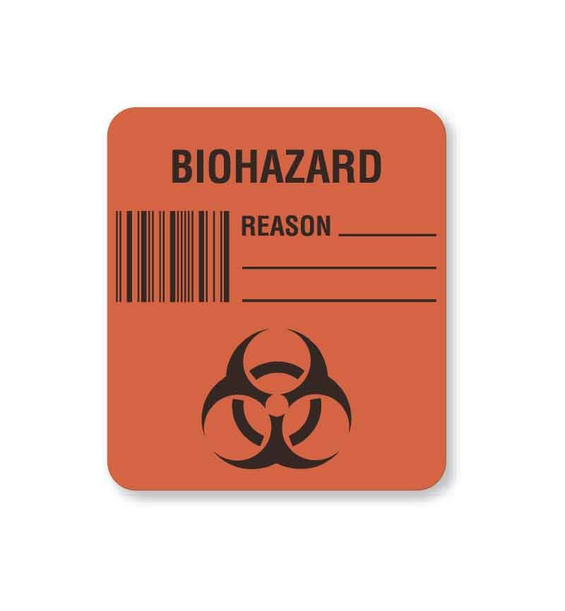 Medical Labels - Biohazard Warning Label, 1-7/10" x 1-1/2"