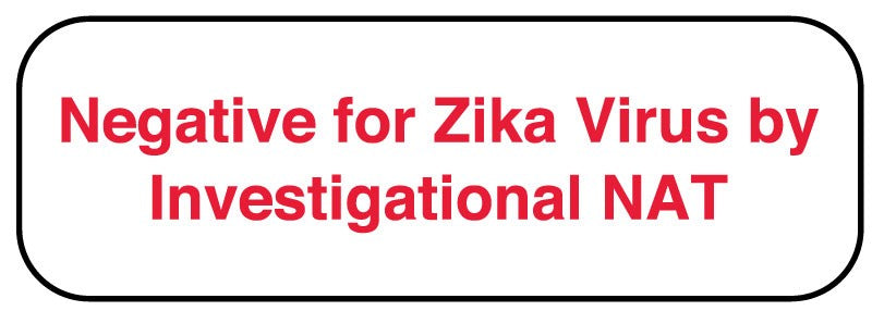 Medical Labels - NEGATIVE FOR ZIKA 1-5/8" x 78"