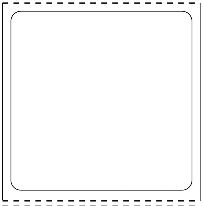 Medical Labels - Direct Thermal Film Printer Label w/DIN cutout, 1" core, 4" x 4"