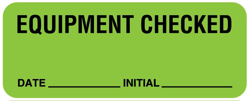 Medical Labels - Equipment Checked Label, 2-1/4" x 7/8"