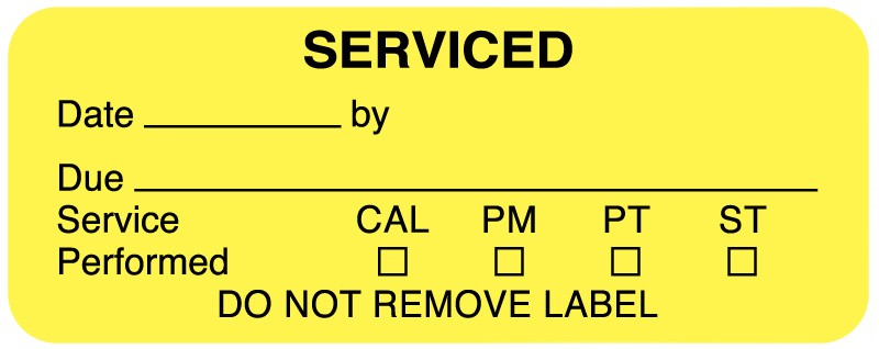 Medical Labels - Equipment Service Label, 2-1/4" x 7/8"