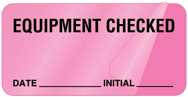  Equipment Checked Label