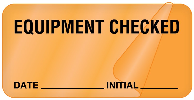 Medical Labels - Equipment Checked Label, 2" x 1"