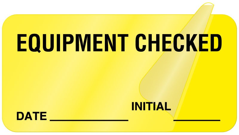 Medical Labels - Equipment Checked Label, 2" x 1"