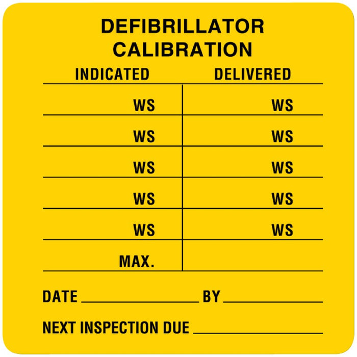 Medical Labels - Removable Equipment Calibration Label, 2-1/2" x 2-1/2"