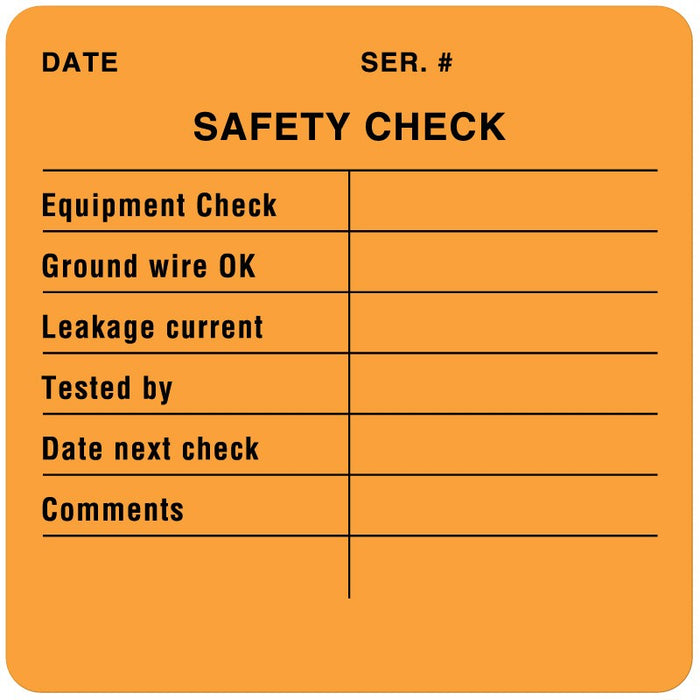 Medical Labels - Electrical Equipment Safety Label, 2-1/2" x 2-1/2"