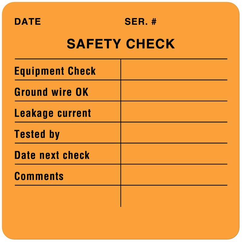 Medical Labels - Electrical Equipment Safety Label, 2-1/2" x 2-1/2"
