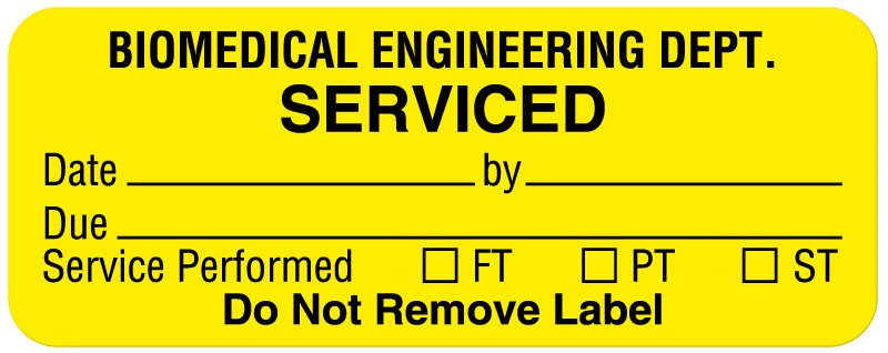 Medical Labels - Equipment Service Label, 2-1/4" x 7/8"