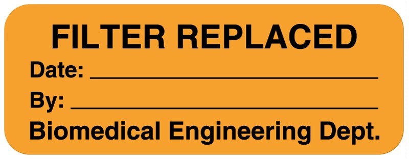 Medical Labels - Filter Replaced Label, 2" x 7/8"