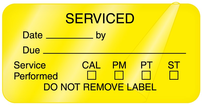 Medical Labels - Equipment Service Label, 2" x 1"