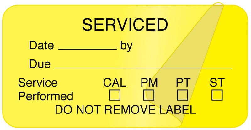 Medical Labels - Equipment Service Label, 2" x 1"