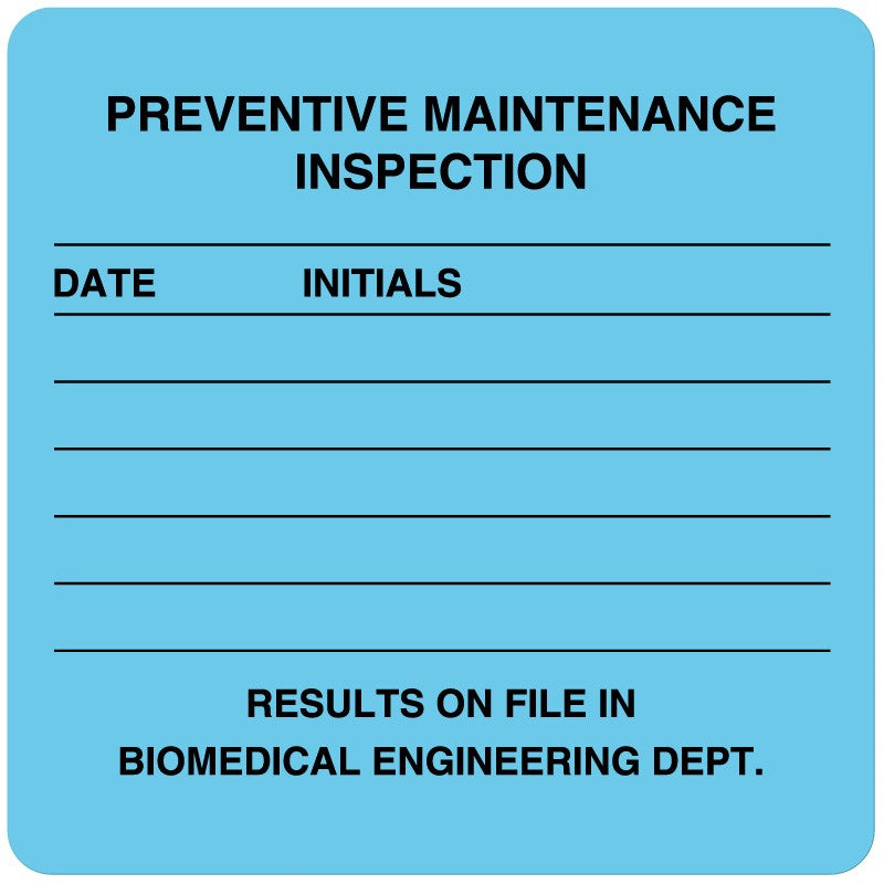 Medical Labels - Equipment Repair and Maintenance Label, 2-1/2" x 2-1/2"