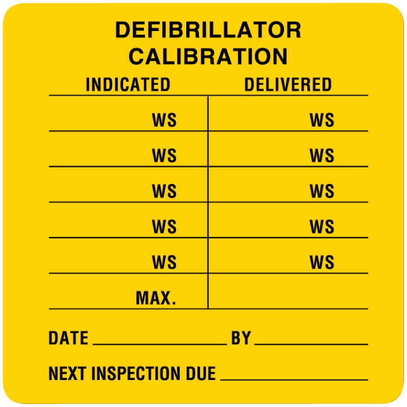 Medical Labels - Self Laminating Equipment Calibration Label, 2-1/2" x 2-1/2"