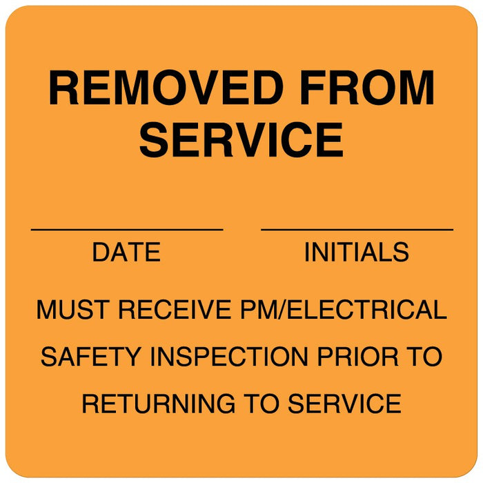 Medical Labels - Equipment Repair and Maintenance Label, 2-1/2" x 2-1/2"