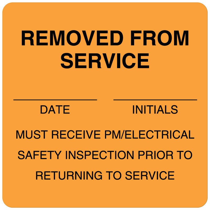 Medical Labels - Equipment Repair and Maintenance Label, 2-1/2" x 2-1/2"