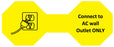 Medical Labels - CONNECT to AC OUTLET Cord Label, 5" x 2"