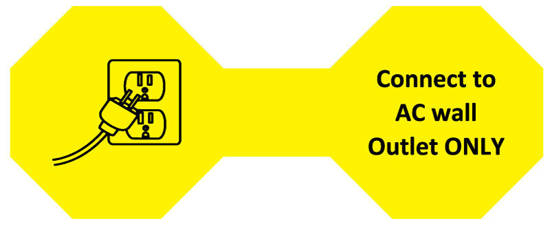 Medical Labels - CONNECT to AC OUTLET Cord Label, 5" x 2"