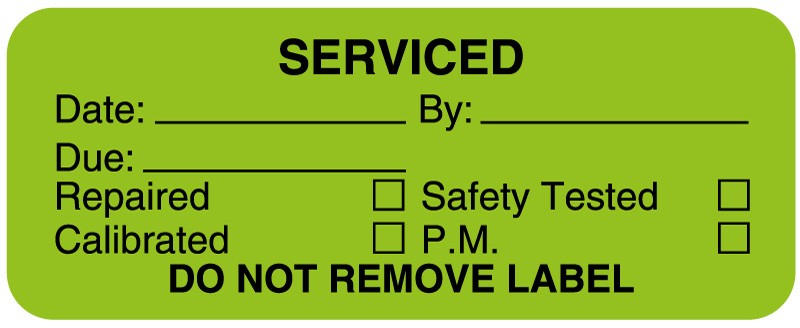 Medical Labels - Equipment Service Label, 2-1/4" x 7/8"