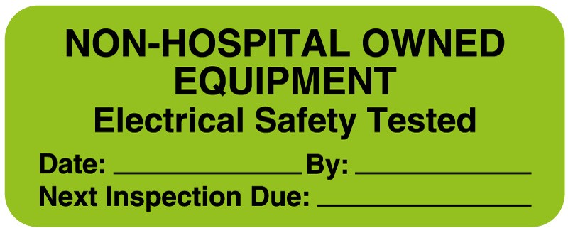 Medical Labels - Electrical Equipment Safety Label, 2-1/4" x 7/8"