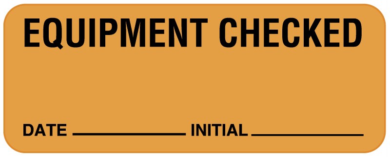 Medical Labels - Equipment Checked Label, 2-1/4" x 7/8"