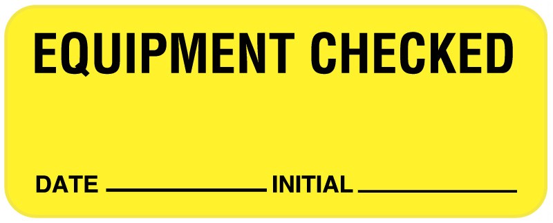Medical Labels - Equipment Checked Label, 2-1/4" x 7/8"