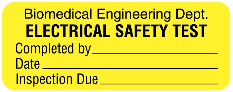 Medical Labels - Electrical Equipment Safety Label, 2-1/4" x 7/8"