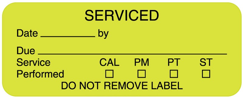 Medical Labels - Equipment Service Label, 2-1/4" x 7/8"
