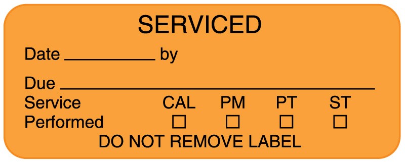 Medical Labels - Equipment Service Label, 2-1/4" x 7/8"