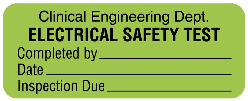 Medical Labels - Electrical Equipment Safety Label, 2-1/4" x 7/8"