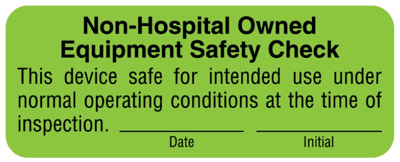 Medical Labels - Electrical Equipment Safety Label, 2-1/4" x 7/8"