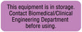 Medical Labels - Equipment Storage Label, 2-1/4" x 7/8"