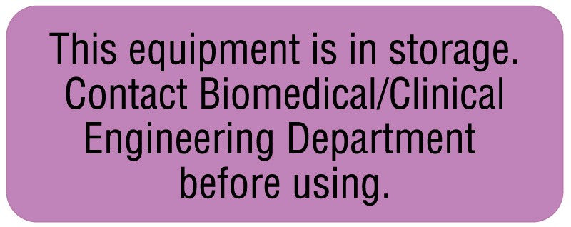 Medical Labels - Equipment Storage Label, 2-1/4" x 7/8"