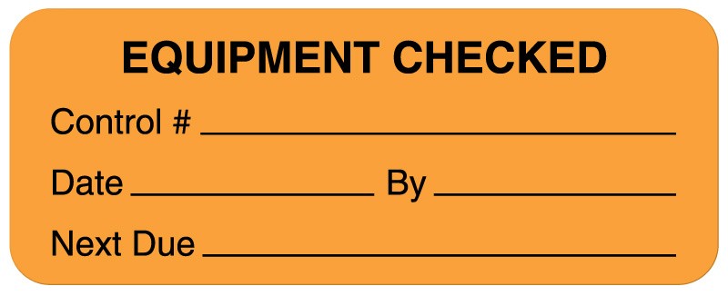 Medical Labels - Equipment Checked Label, 2-1/4" x 7/8"