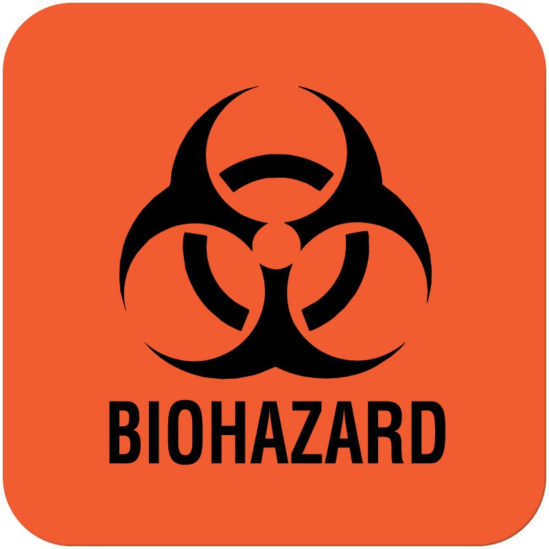 Medical Labels - Biohazard Warning Label, 1" x 1"