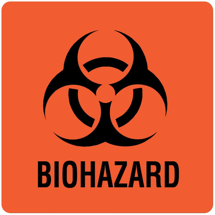 Medical Labels - Biohazard Warning Label, 3" x 3"