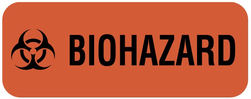 Medical Labels - Biohazard Warning Label, 2-1/4" x 7/8"