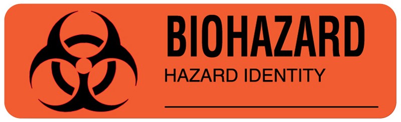 Medical Labels - Biohazard Warning Label, 3" x 7/8"
