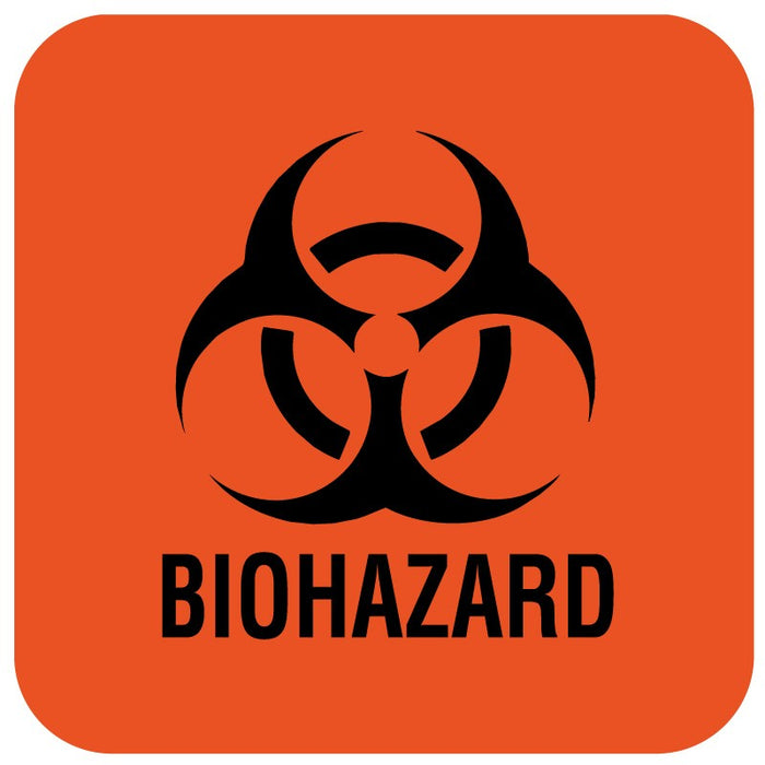 Medical Labels - Biohazard Warning Label, 1" x 1"