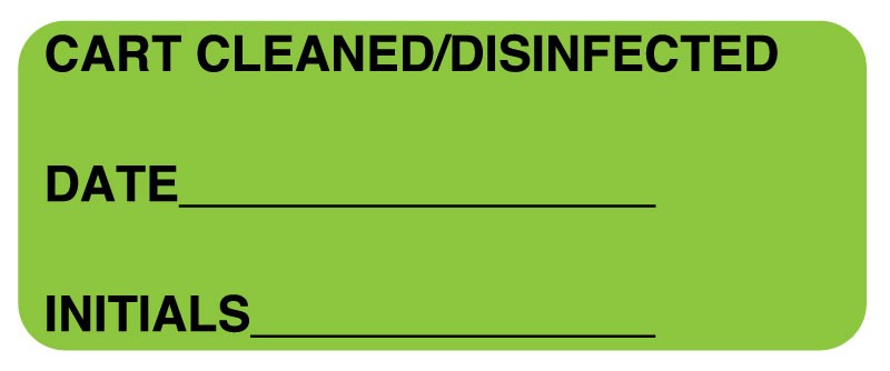 Medical Labels - Cart Cleaned, 2-1/4" x 7/8"