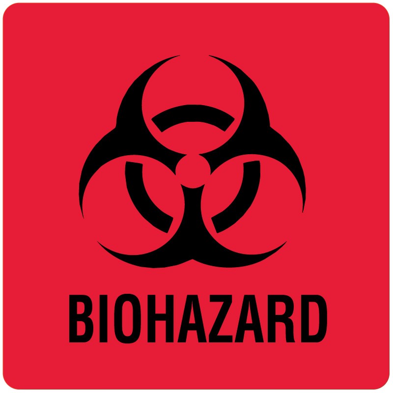 Medical Labels - Biohazard Warning Label, 3" x 3"