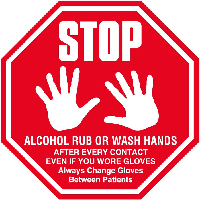 Medical Labels - Stop Sign Infection Control Labels, 6" x 6"