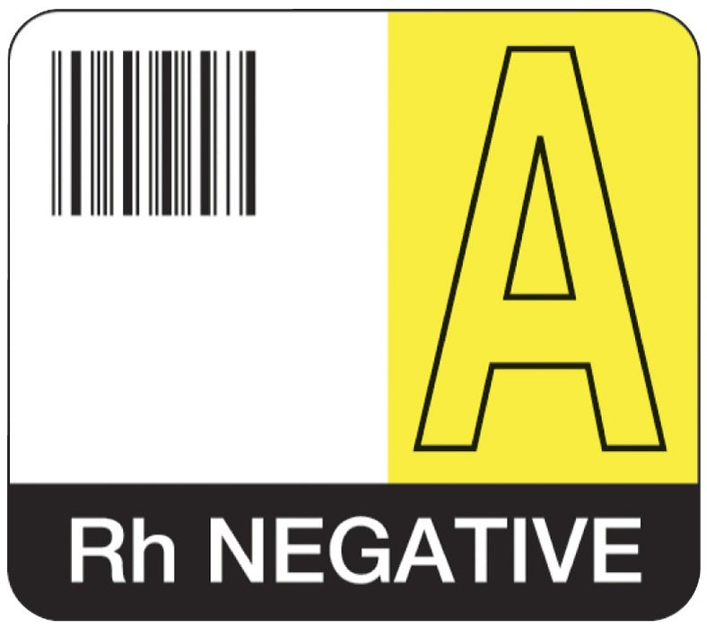 Medical Labels - Codabar ABO Group Label, 1-7/10" x 1-1/2"
