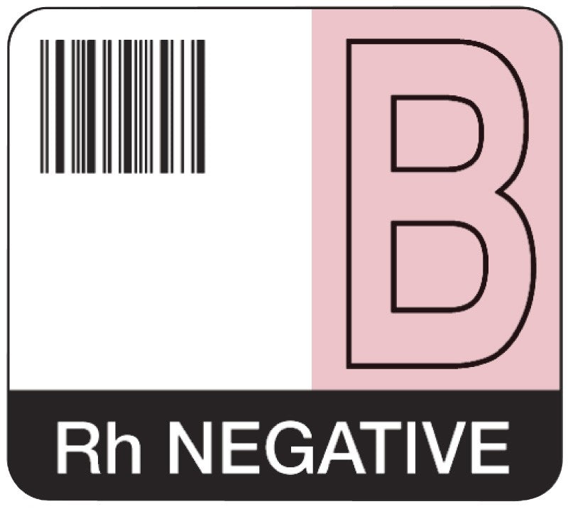 Medical Labels - Codabar ABO Group Label, 1-7/10" x 1-1/2"