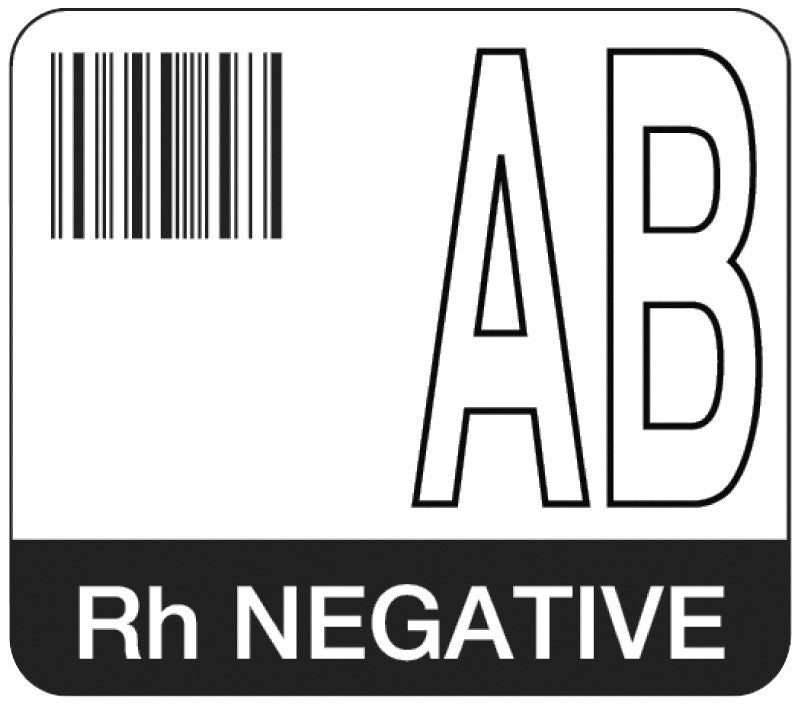 Medical Labels - Codabar ABO Group Label, 1-7/10" x 1-1/2"