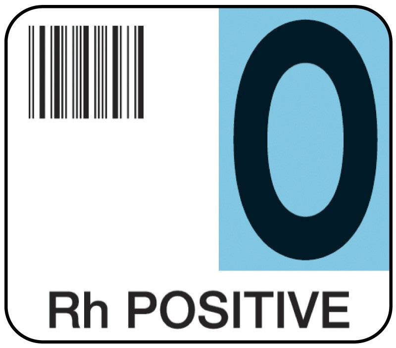 Medical Labels - Codabar ABO Group Label, 1-7/10" x 1-1/2"